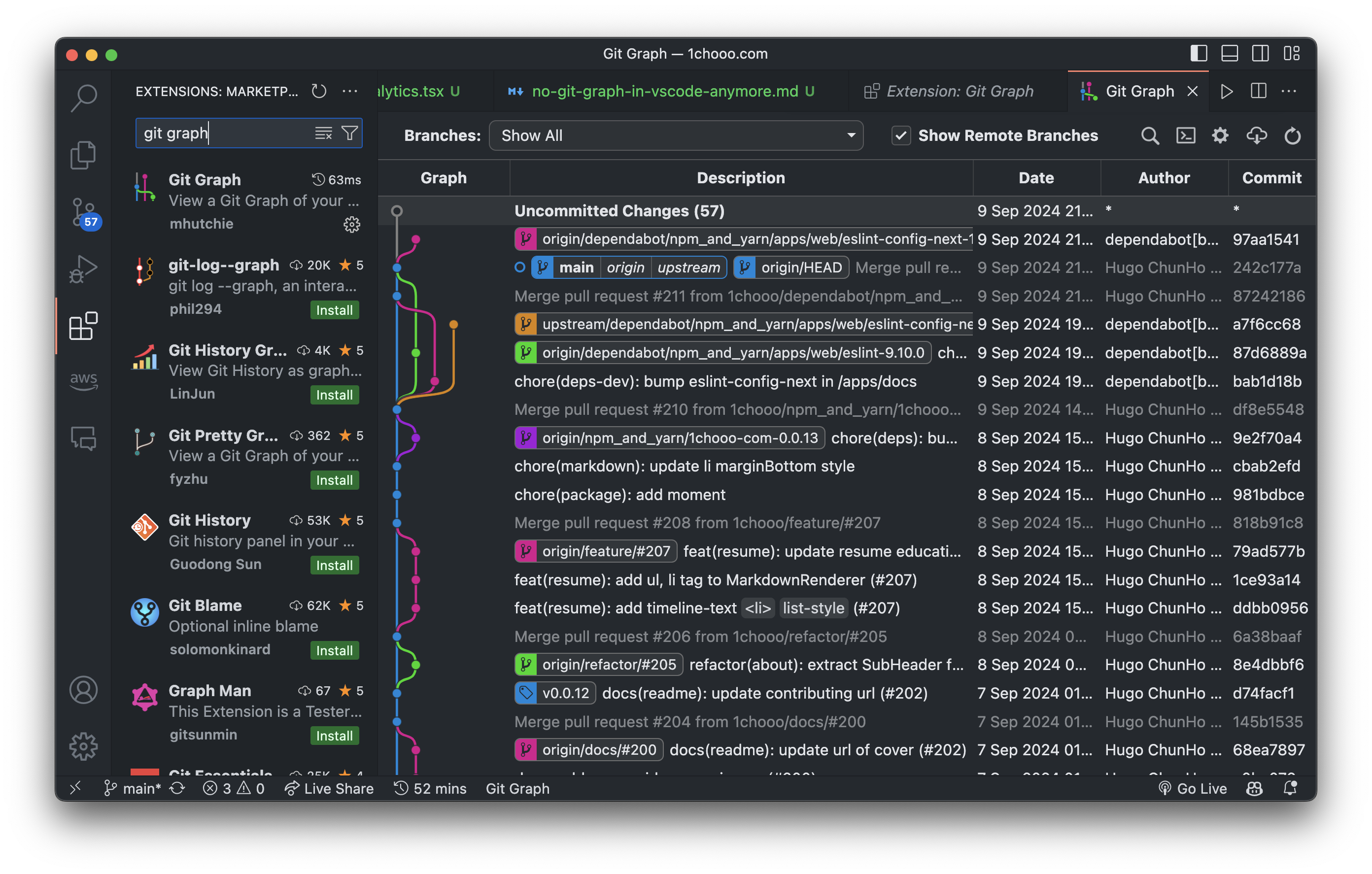 Git Graph Extension