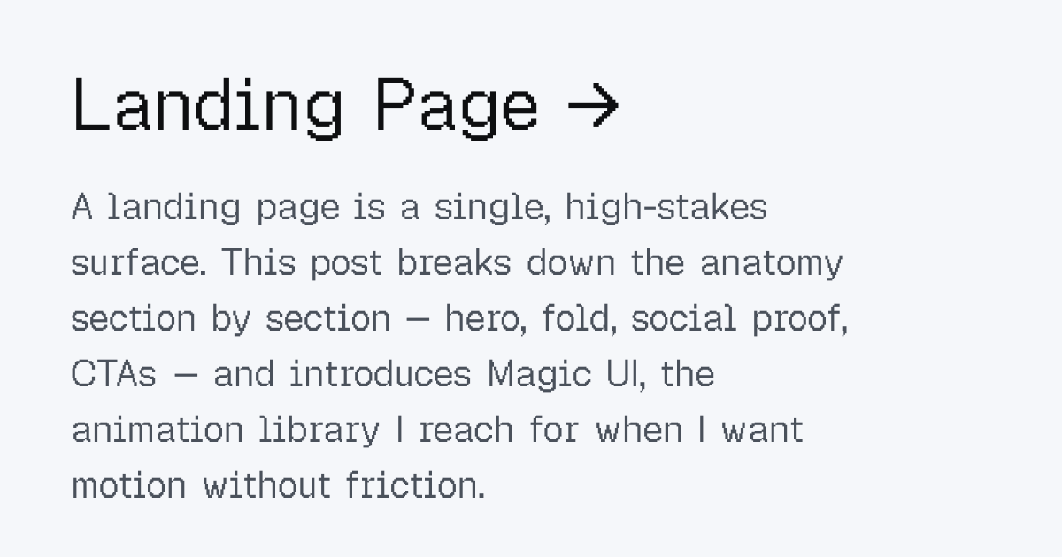 Landing Page - Lin Hugo